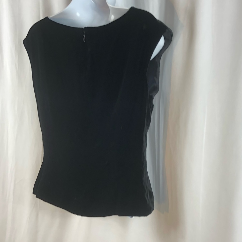 Ann Taylor black velvet rayon/silk tank top 4 - Picture 7 of 14